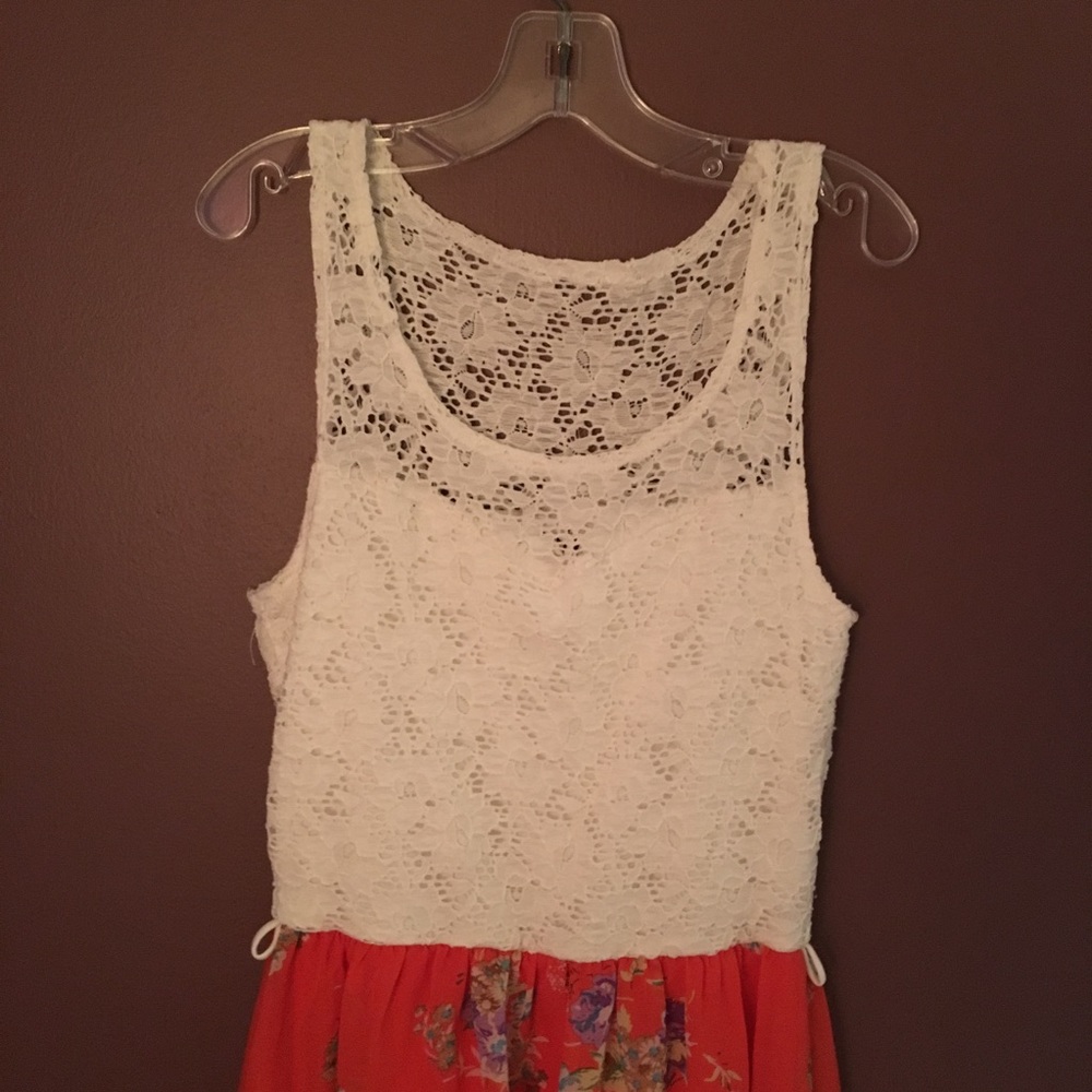 Hi-low lace top tank dress